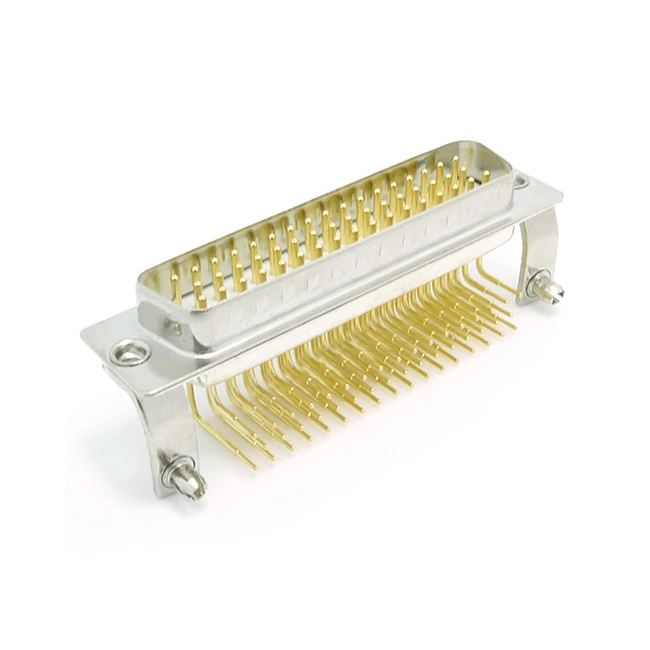 db50 d sub dsub connector 50 pin connector d type HDR high current male 90 degree machined pin 0.545 footprint three row