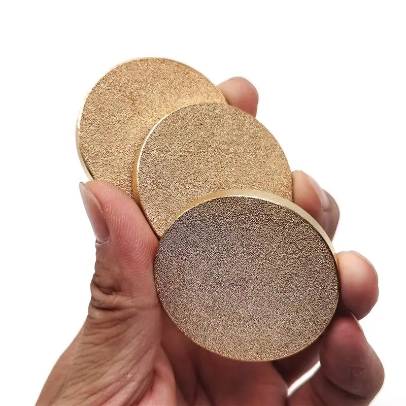 Индивидуальный латунный сетчатый фильтр 1-мкм, диск из спеченной бронзы с пористым камнем для фильтрации загрязнений