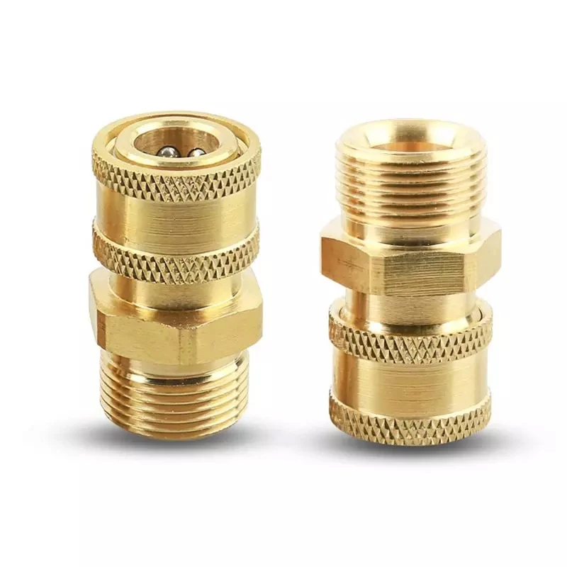 SPS High Pressure Washer Fittings Brass Press Fitting 1/4 Inch Quick Release M22 Connector