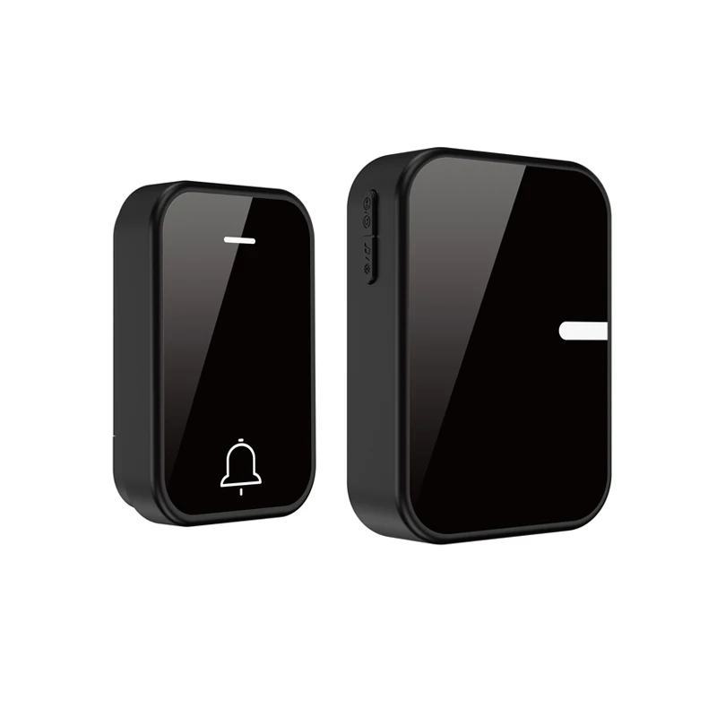 Лидер продаж, новый чистый черный самоэлектрический беспроводной дверной звонок, без аккумулятора, водонепроницаемый 38 рингтонов, дверной звонок