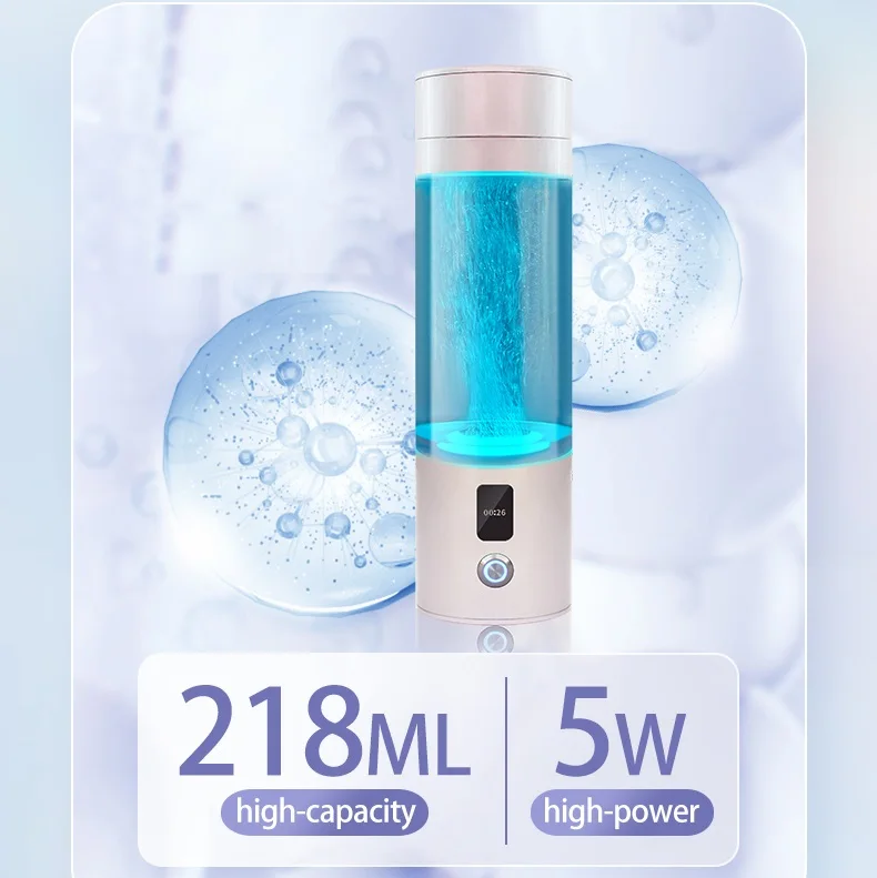 260ml Portable Hydrogen Rich Water Bottle Generator 5000ppb Ionizer SPE PEM Electrolysis