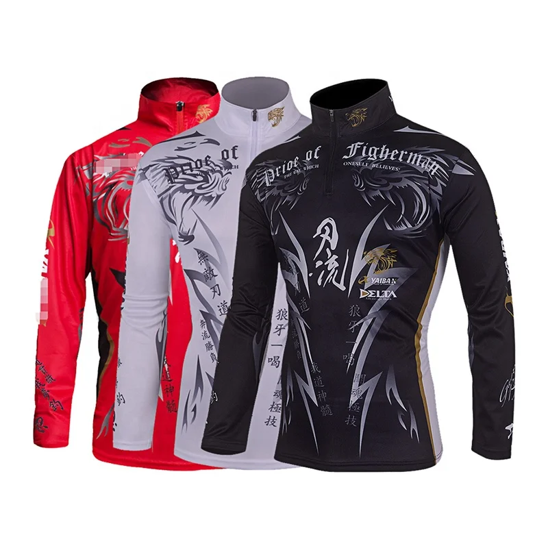 
Factory wholesale polyester anti-uv upf sun protection fishing long sleeve t shirt mens performance printing fishing shirt 