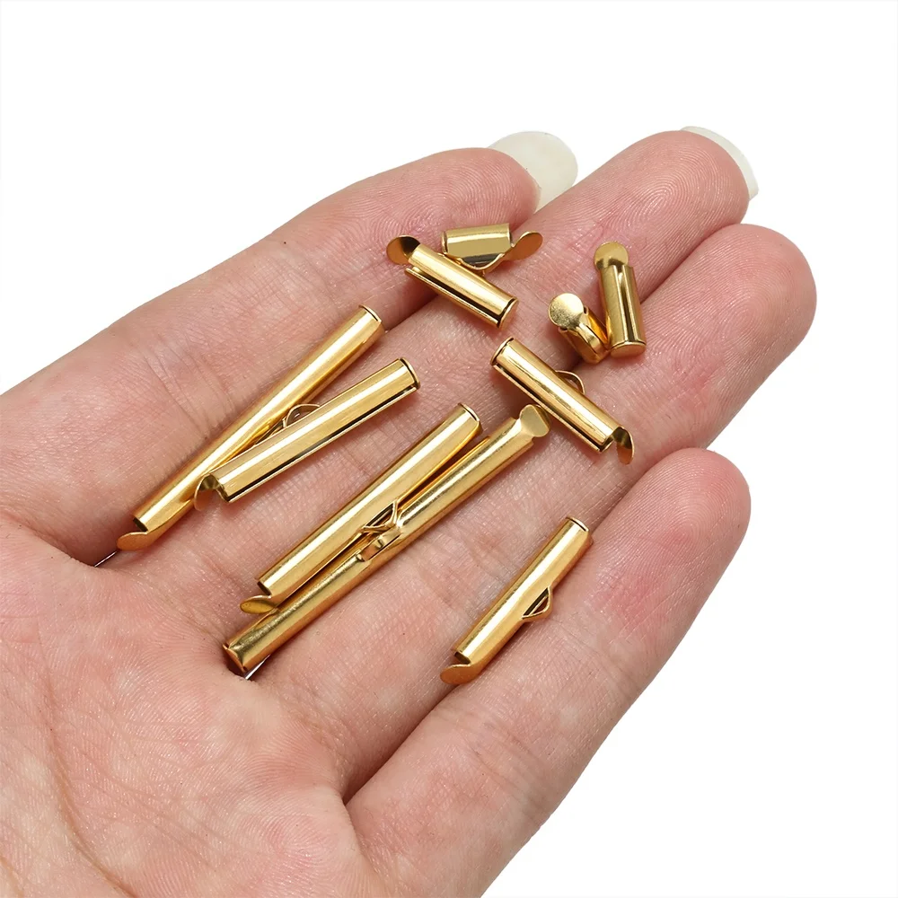 Crimp End Slider Clasp Buckles Tubes Connectors Findings for DIY Bracelet Jewelry Making Accessories