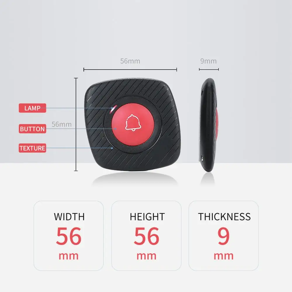 Wireless Transmitter Vibrator Waiter Wrist Watch Pager Restaurant Call Bell System