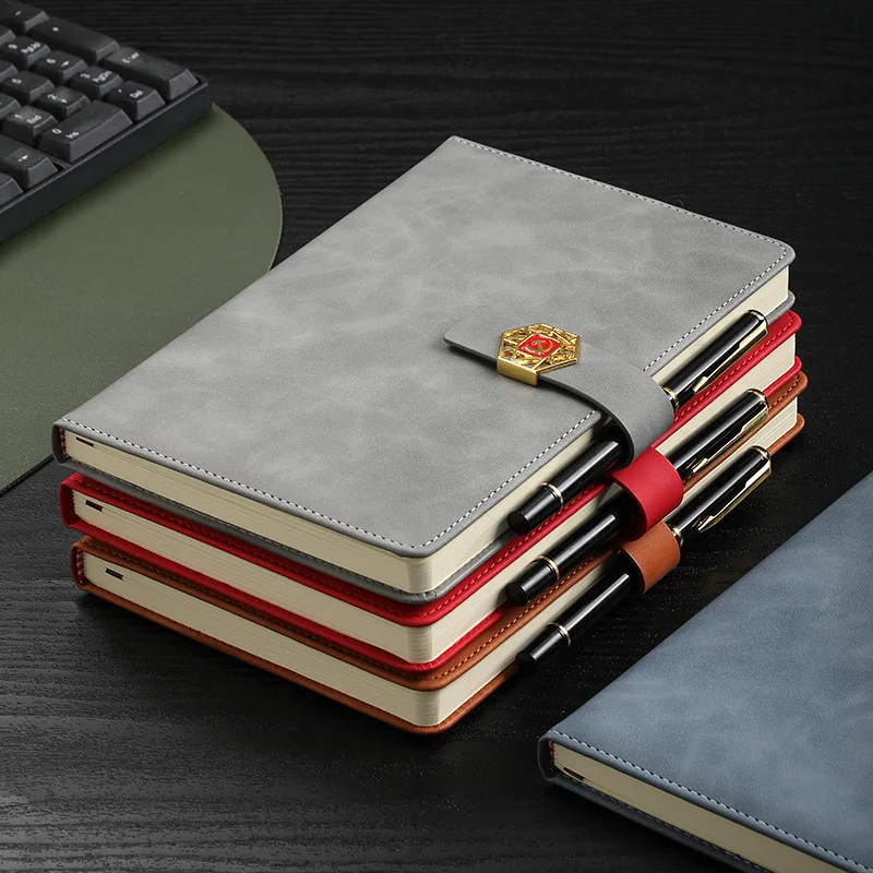 custom logo business pu leather promotional notebook gift set