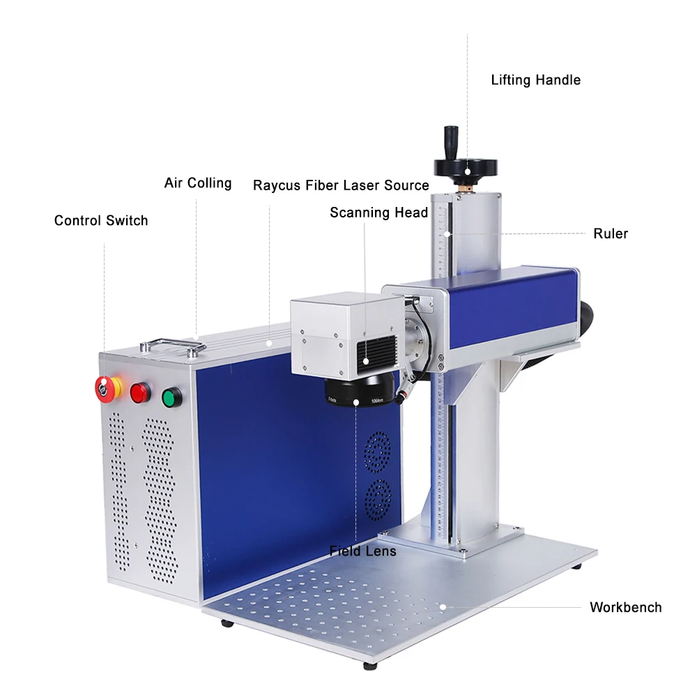 20W 30w 50w 60w 100w Raycus Mopa JPT laser marking machine for metal firearm jewelry tumbler knives engravings