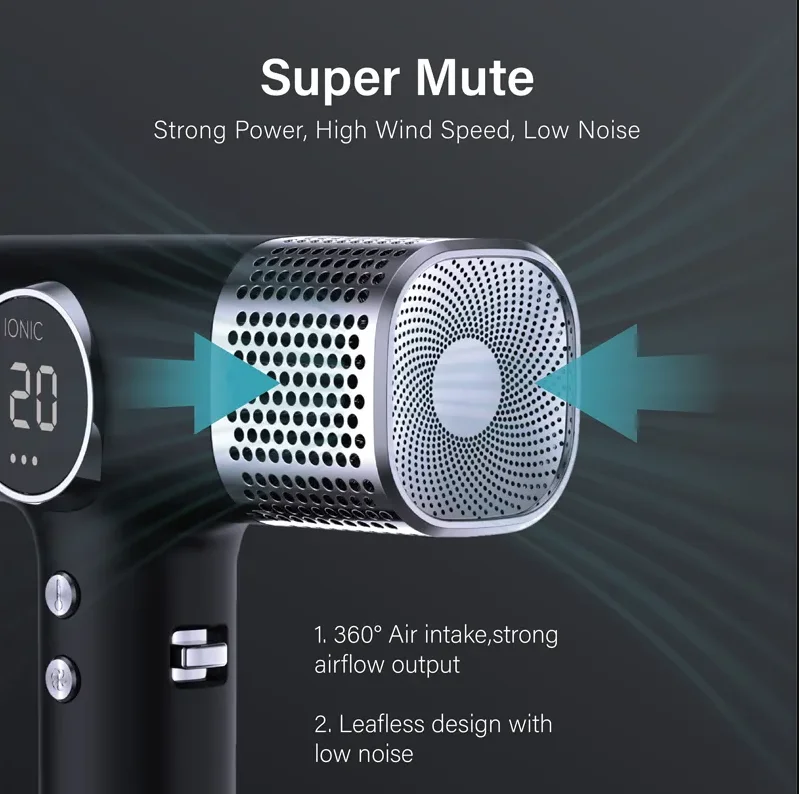 Professional Salon High speed hair dryer Negative ion strong power blowout brushless motor hair dryer with automatic curls