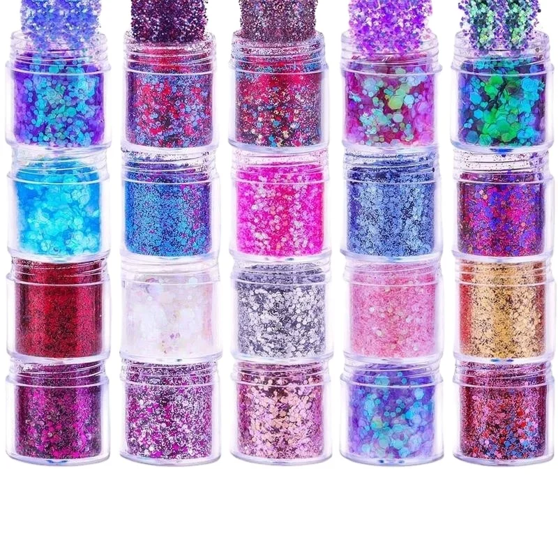 2021 NEW Holographic Sparkles  Cosmetic Glitter for Eyeshadow Makeup  Festival Parties Face Painting Nail Art Resin