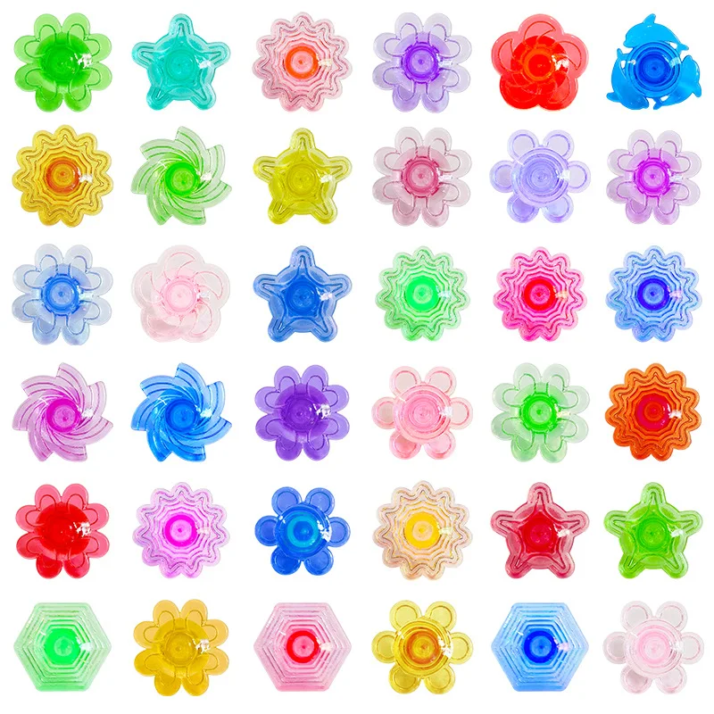 Transparent small gyro plastic lace colorful classic gyroscope fidget spinner toys for kids