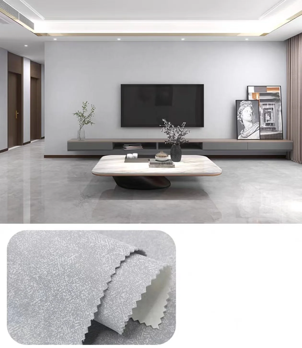 Modern light luxury wall cloth high-precision jacquard wall fabric solid color bedroom living room TV wall background wallpaper