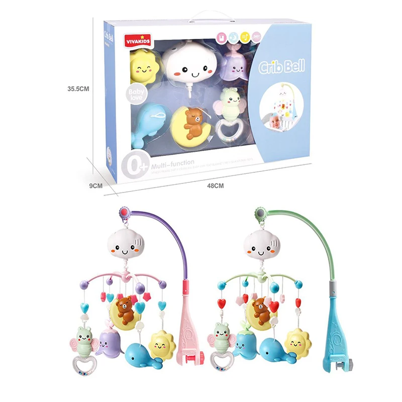 
Baby Musical Crib with Projector and Night Light,Take Along Mobile Music Box and Rattle 