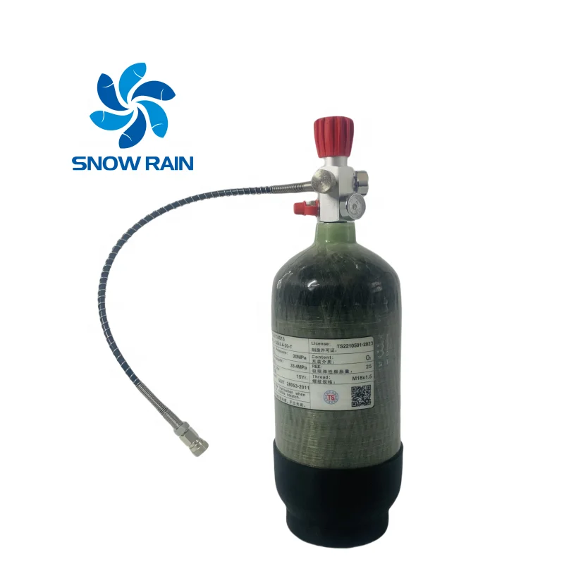 Best Price Composite Material Carbon Fiber O2 Tank Oxygen Compressed Air Pcp Tanks 4650 Psi 300bar Scuba Tank Carbon Fiber 12