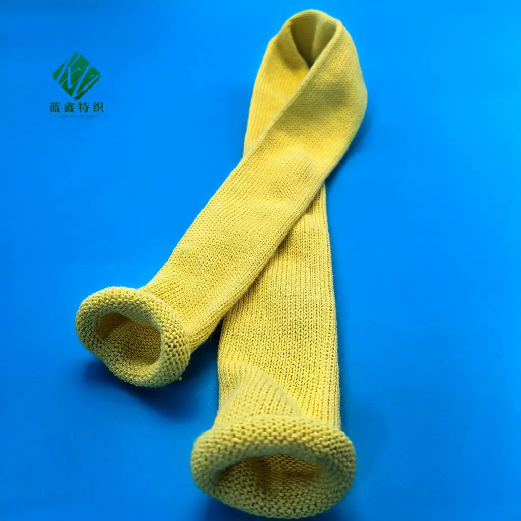 Diameter 60mm High Temperature Resistant Aramid Kevlar Fiber Sleeve High Strength Aramid Knitting Sleeve Anti Cut Heat Resistant