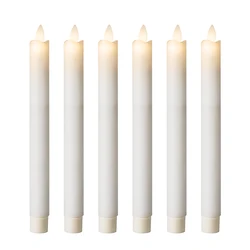 Moving wick D2.2  white paraffin wax  battery operated timer 6 hours led taper candle for holiday decoration