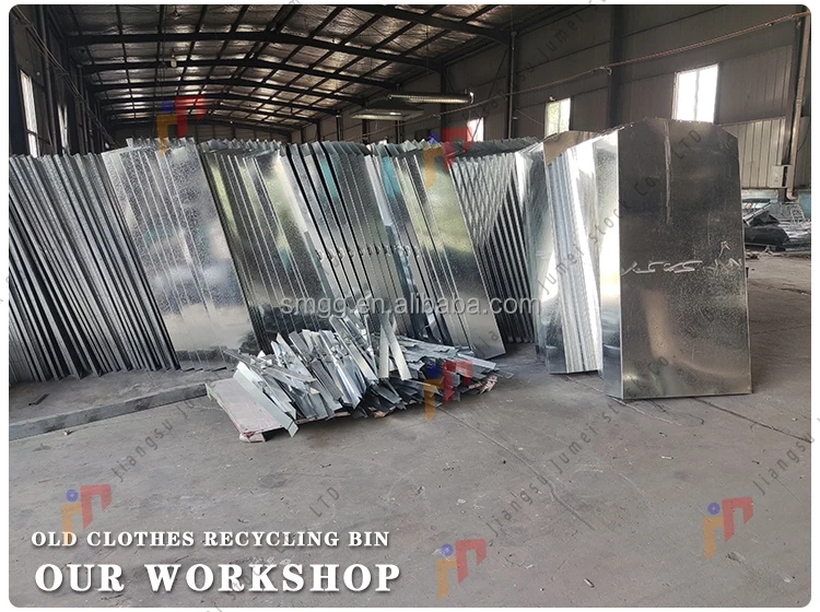 Wholesale Clothes Trash Bin Recycling Clothing Box Public Green Red Color Street Donation Bin