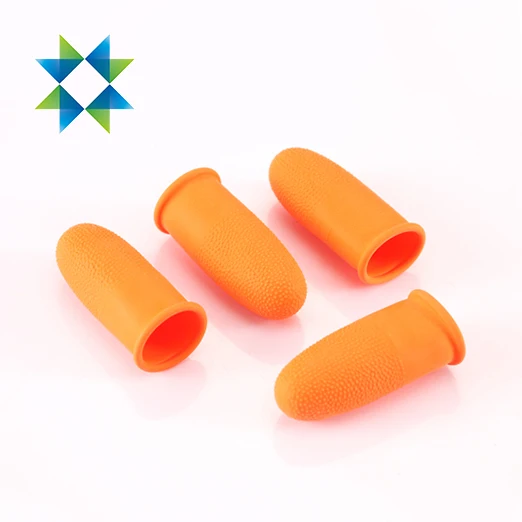 SKPURE & SUZUKI high quality thickened anti slip heavy duty textured orange latex finger cot for cleanroom