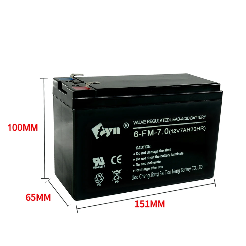 Tyn Brand 12V7AH Lead Acid Wet Charged MF Battery Good Quality for Motorcycles and Consumer Electronics from China