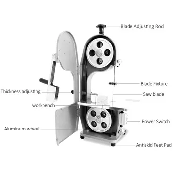 JAHWA Large batch commercial electric band saw frozen fish bone cutting machine saw DQ-210 stainless steel bone sawing machine