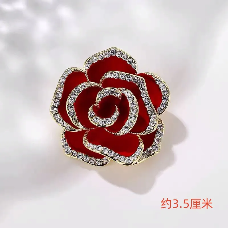 Black rose camellia new brooch