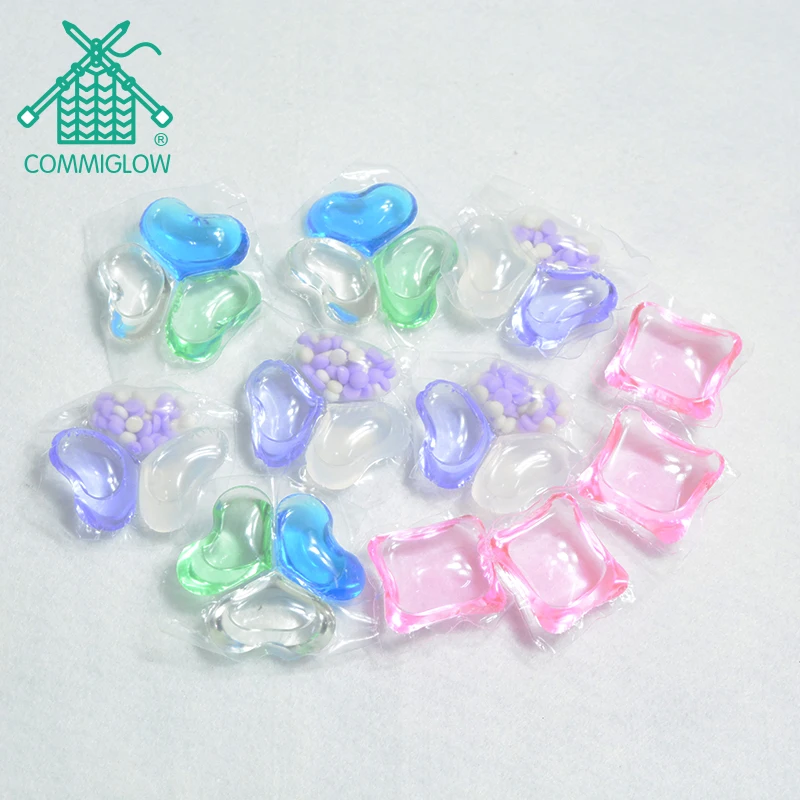 COMMIGLOW  Home laundry detergent pod gel water soluble film deep cleaning power delightful fragrance enzymes