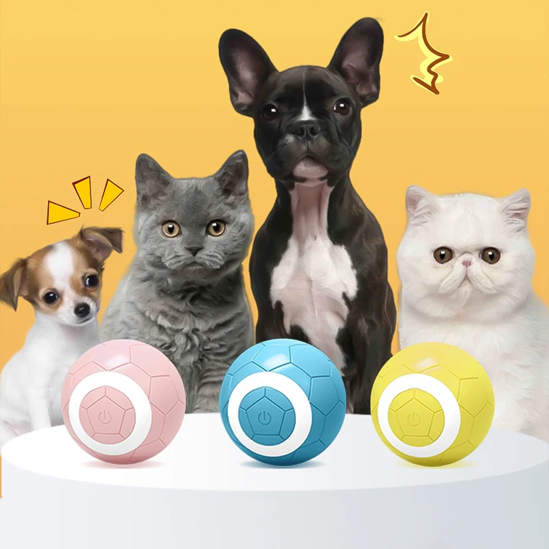 Electric Pet Cat Toys Automatic Rolling Smart Cat Ball Training Self-moving Kitten Toy Cat Playing Indoor Interactive Pet Toys