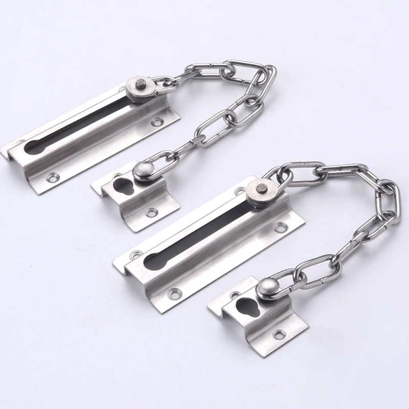 Wholesale Stainless Steel Safety Door Lock Inside Door Child Proof Anti-Theft Latch Lock Chain Lock Door Latch