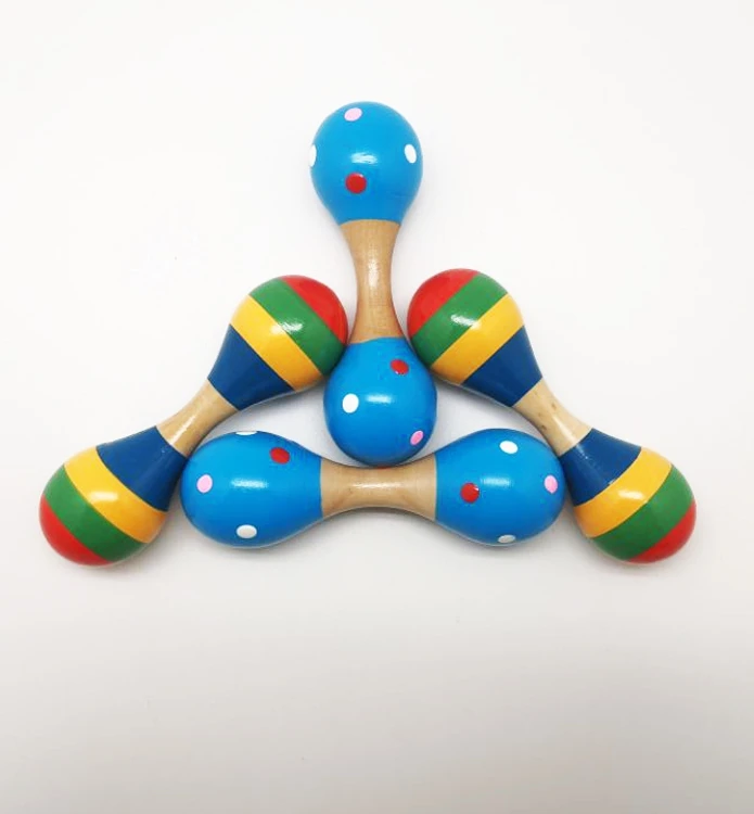 Wholesale colourful Toy wooden maracas for kids