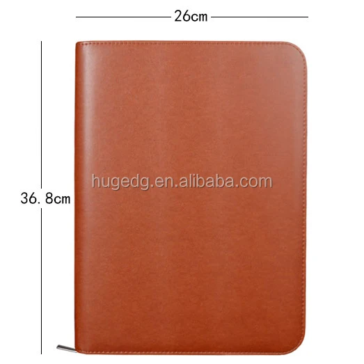 Custom different designs a4 size file folder pu leather portfolio