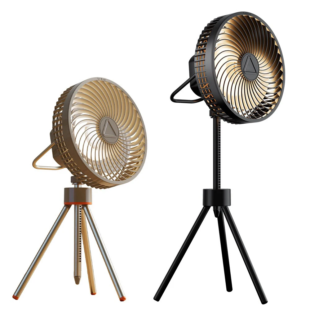 12000mah Camping Fan Rechargeable Desktop Portable Circulator Wireless Ceiling Electric Fan With Power Bank Led Lighting