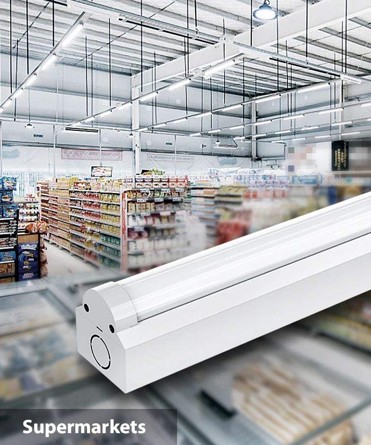 Toppo easy installation T5 T8 fluorescent fitting linkable led linear light industrial 4 ft linear batten lights with emergency
