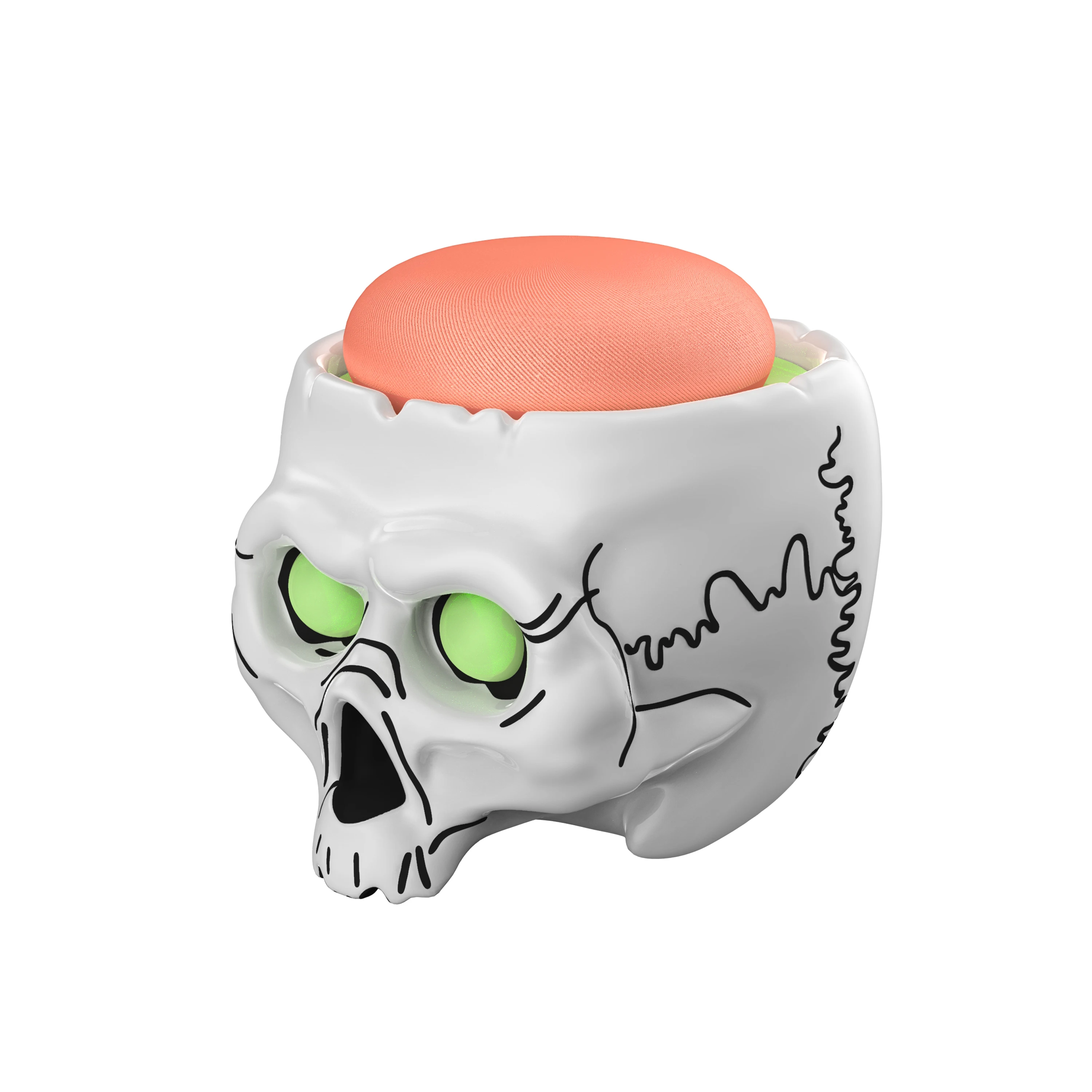 Portable speaker Luminous Skull Resin Smart home decoration handicraft mobile phone holder stand for Google 1.2 Generation