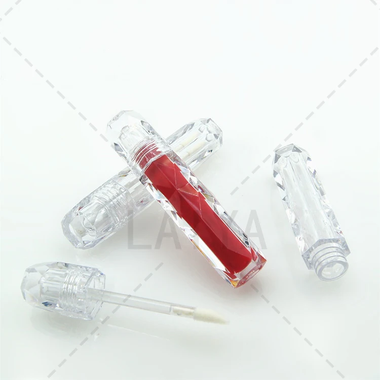 Spot Wholesale 1.5ml Transparent Ripple Lip Gloss Tube Packaging Bottle Mouth Red Tube Empty Tube Can Print Logo