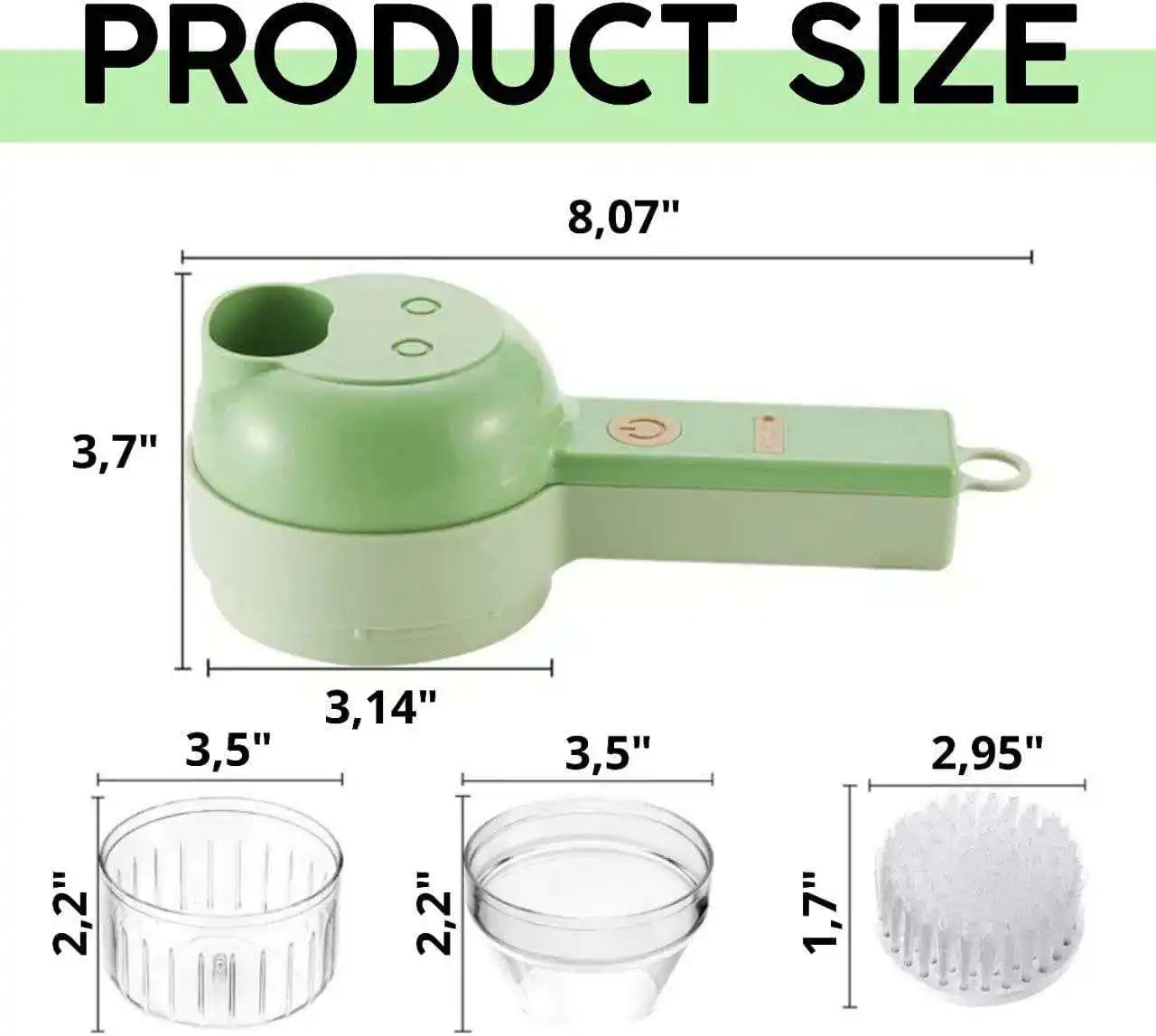 4 In 1 Portable Multifunctional Veggie Chopper Handheld Electric Vegetable Cutter Set