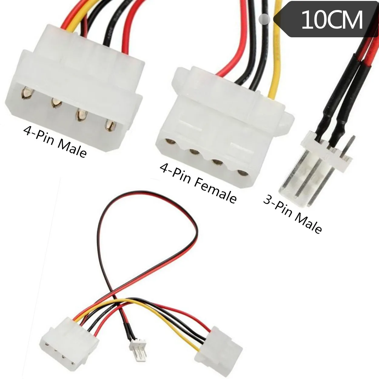 Internal power adapter cable for 12 V cooling fan  sata cable