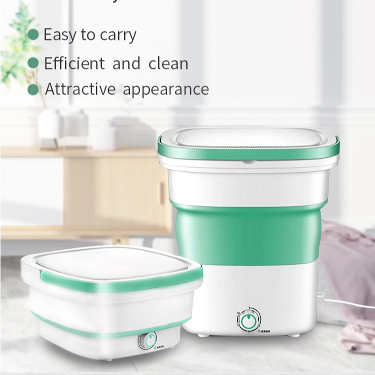 
 Mini Folding Washing Machine,Semi-Automatic Portable Travel Multi-Function Plastic 1.8KG  