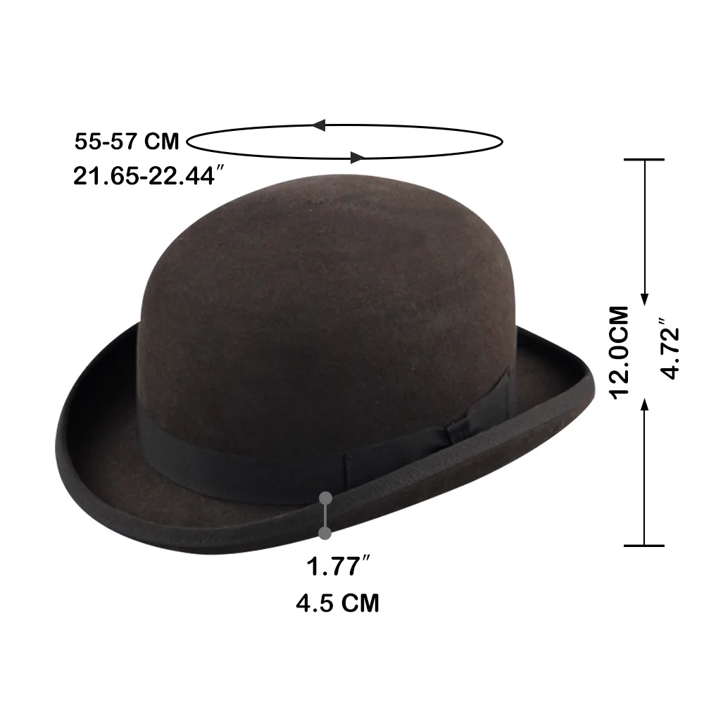LiHua Wholesale Price Round Top Bowler hats Men Custom Bowler Hats Hard Hat