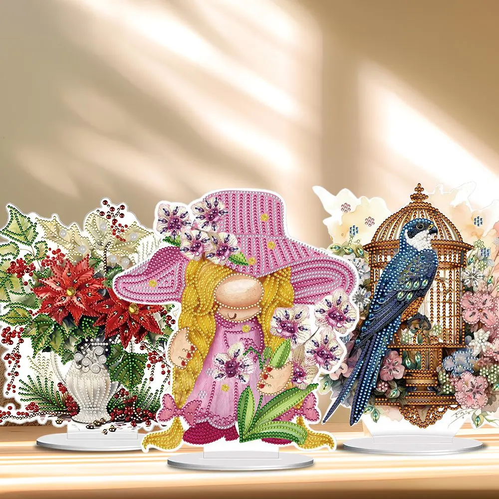 Factory Price 5D DIY Acrylic Diamond Painting Rose Vase Kit Home Desktop Decorative Art Craft Mosaic Painting Desktop Ornaments
