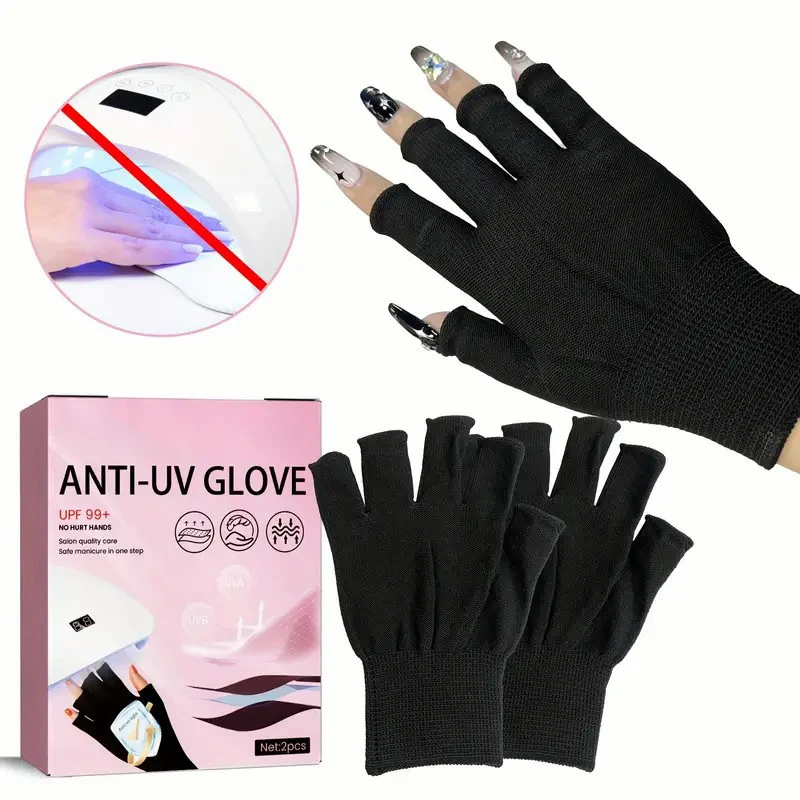 Nail Supplies Anti-UV Glove Uv Lamp Protection Gloves Reusable Anti Radiation Half Finger Gloves