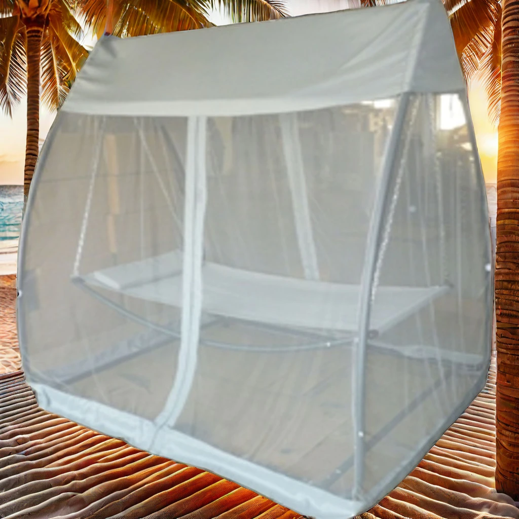 Modern Outdoor Hammock Swing Bed with Mosquito Net for Park School Bathroom Hall Courtyard Workshop Garden Chair