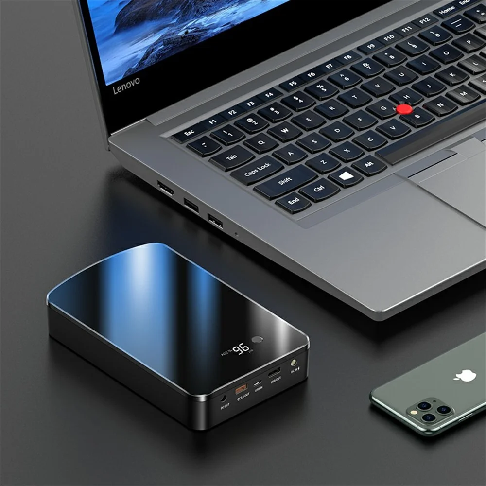  2020 лучшее качество 160000mAh портативный черный зеркальный внешний аккумулятор для ноутбука