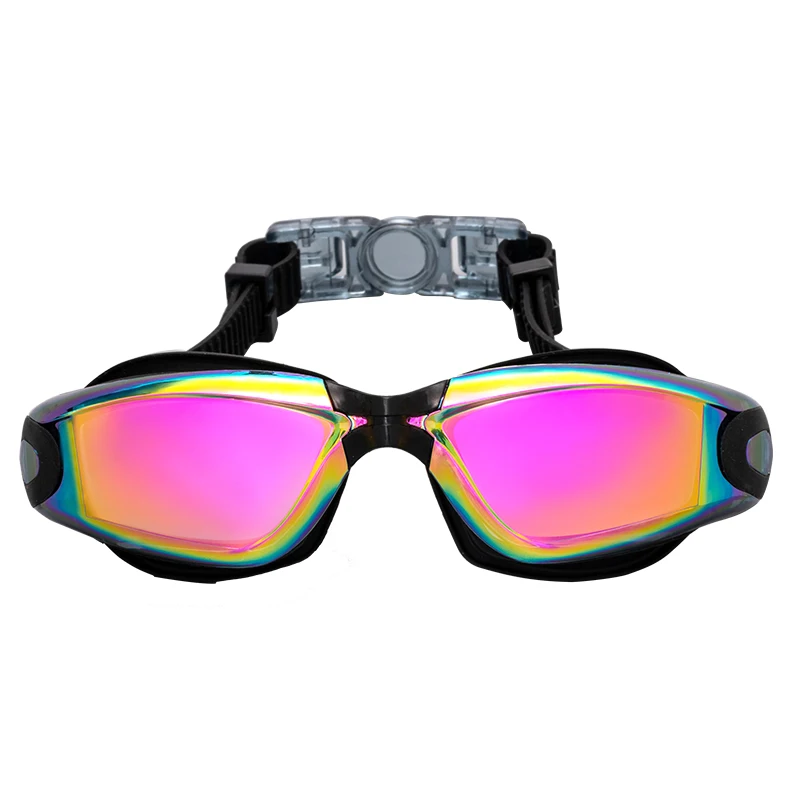 adult waterproof and fog-proof swimming glasses silicone nose clip earplug cross-border electroplated swimming