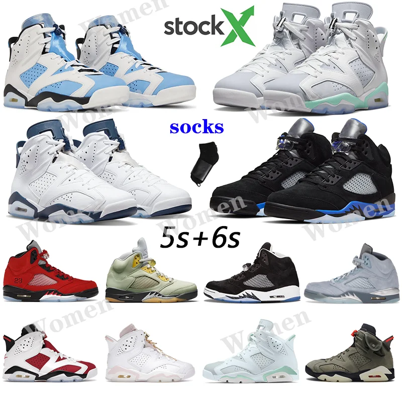 2022 Newest High retro OG quality AJ 5 6 Red Thunder UNC Mint Foam Basketball Shoes for men 6 5 retro UNC Shoes