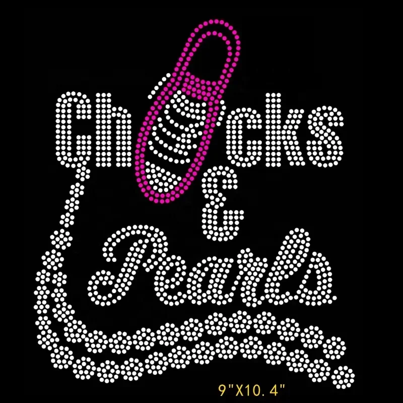 New Arrival Bling Iron on Rhinestone Transfer Printing Design hotfix iron on patch chucks and pearl rhinestone transfer