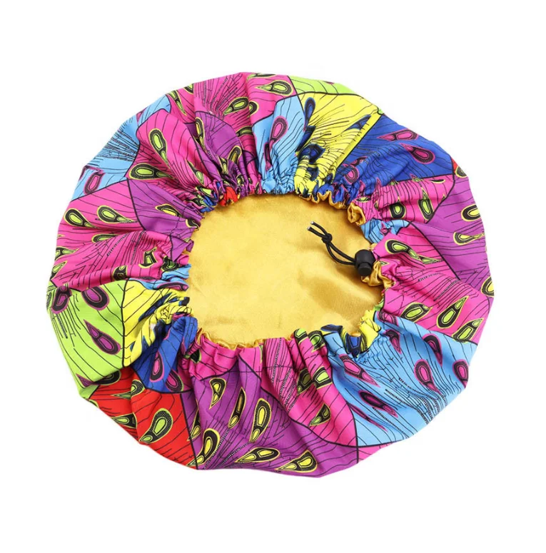 Wholesale Custom private label Extra Large satin sleep bonnet Drawstring sleep cap Adjustable night sleeping hat hair Turban