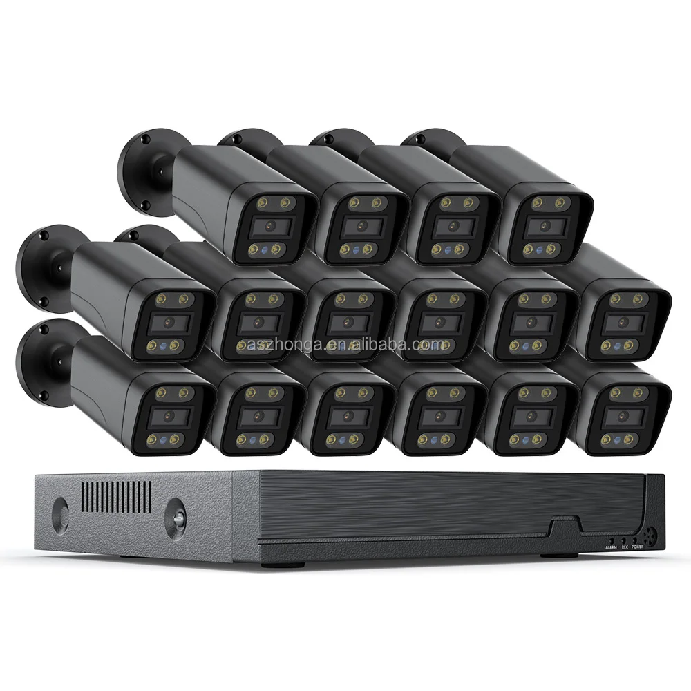 Комплект видеорегистратора 5MP 16/32CH POE IP-камера с микро-сигнализацией обнаружением движения P2P полноцветная камера ночного видения умный поиск