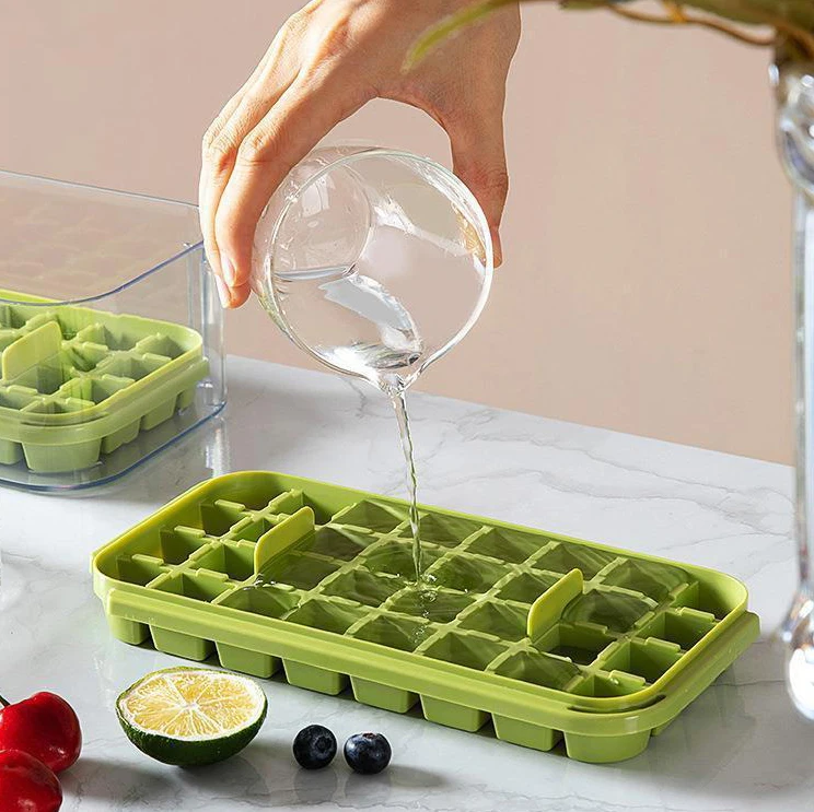 One click press type ice grid ice block mold for household ice box storage, frozen for household Easy to demold quick freezing
