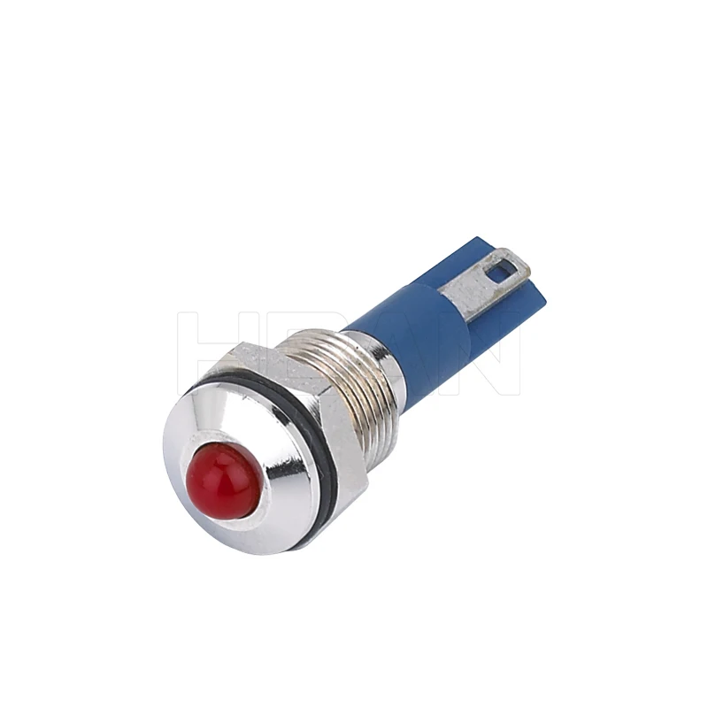 low price two pins nickel-plated brass domed head panel led lamp signal light indicator