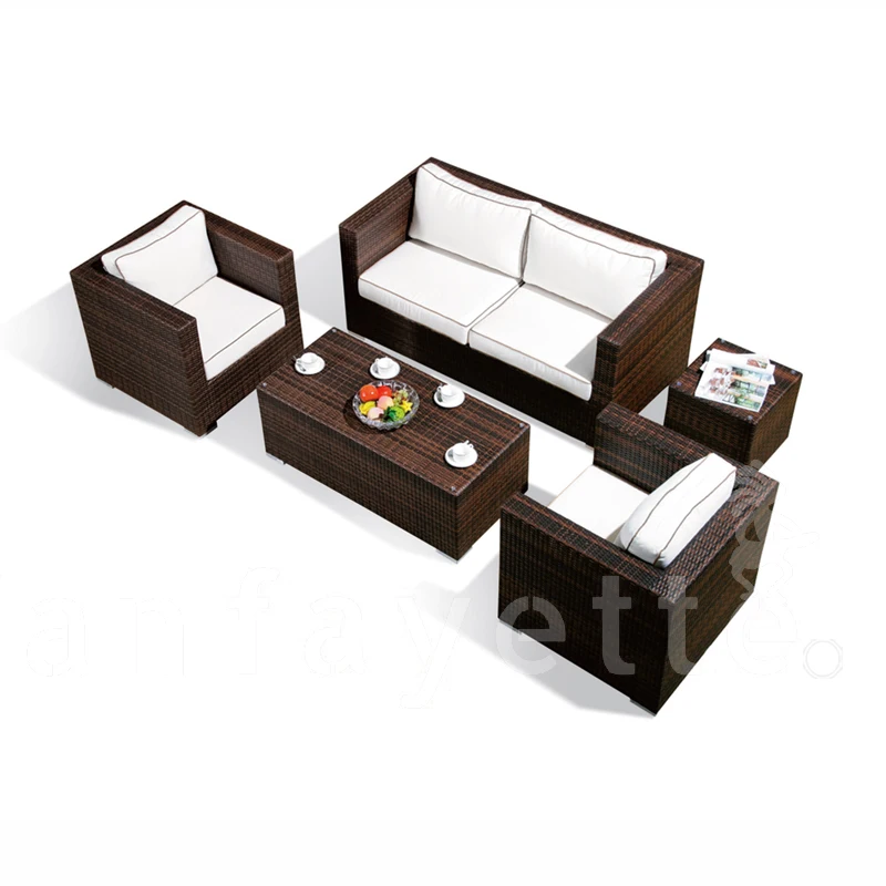 5-местный Плетеный садовый диван из ротанга