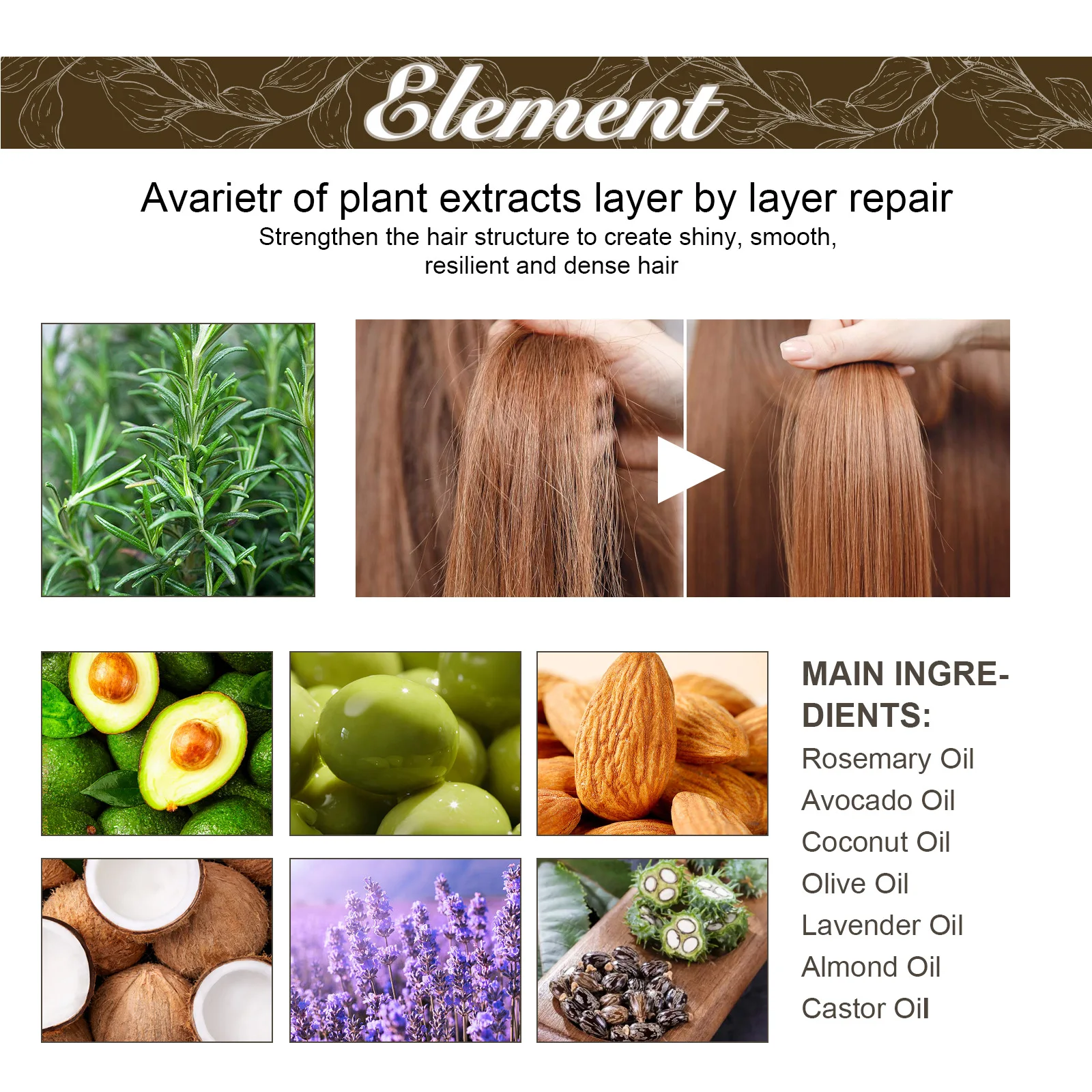 Hot Sale Repair hair damage Natural Organic Rosemary Essential Oil Nourish grow hair care oil Rosemary Dense Hair Essential Oil