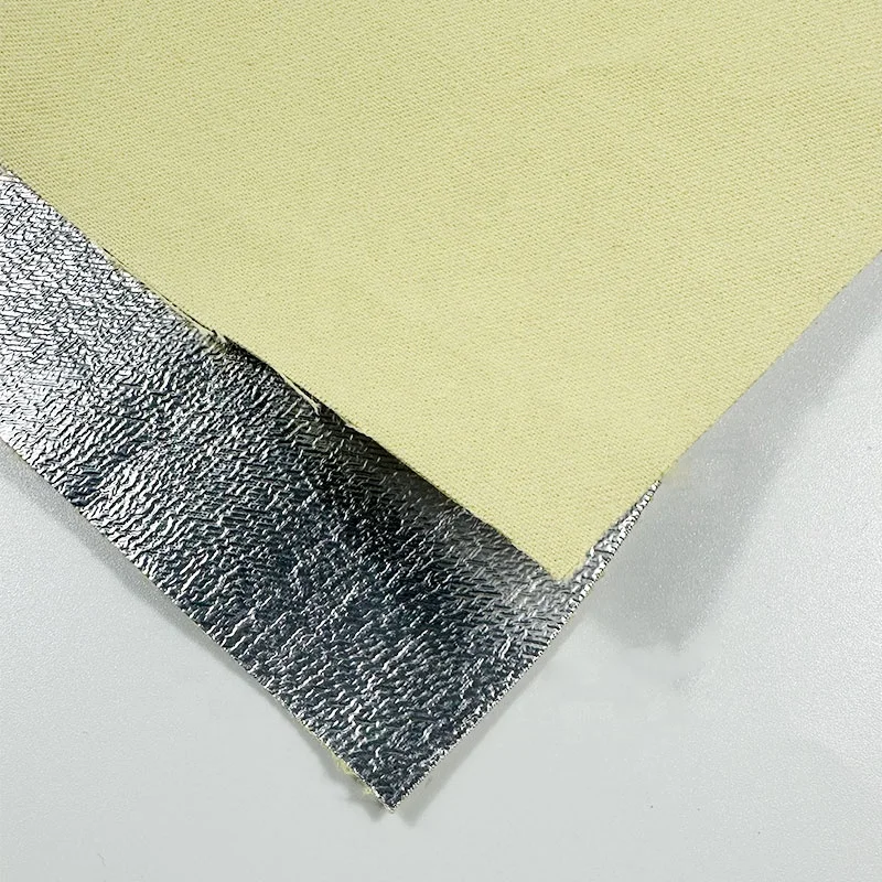 Silver aluminized Para-aramid blend Cloth Heat resistant aluminum foil aramid  fabric